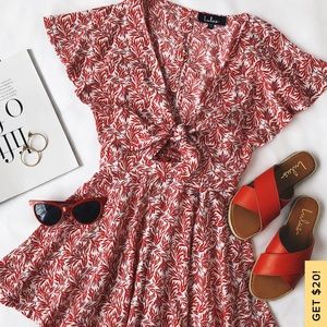 Red Floral Romper